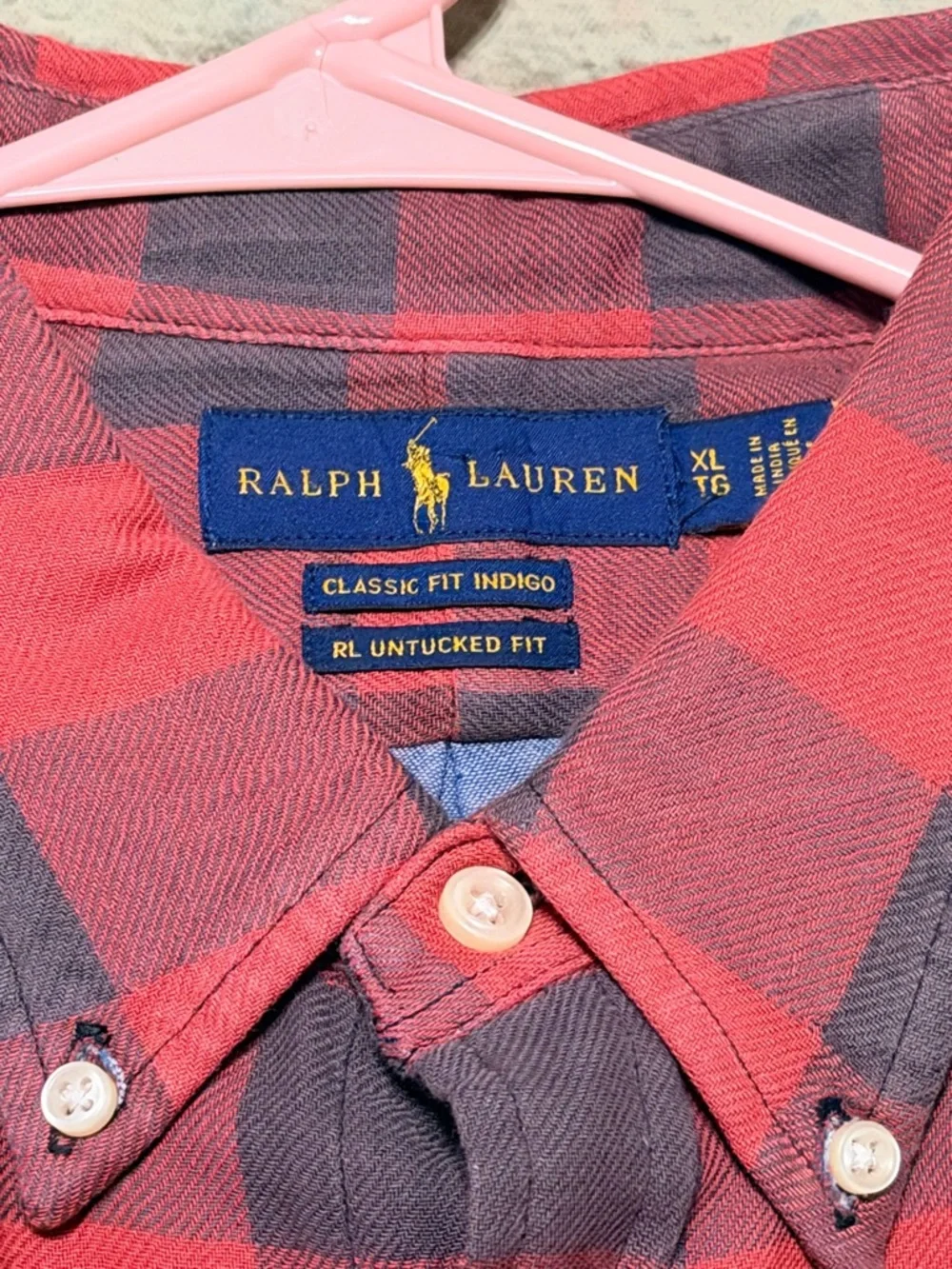 Polo by Ralph Lauren Red and Dark Plaid Button-Down Shirt